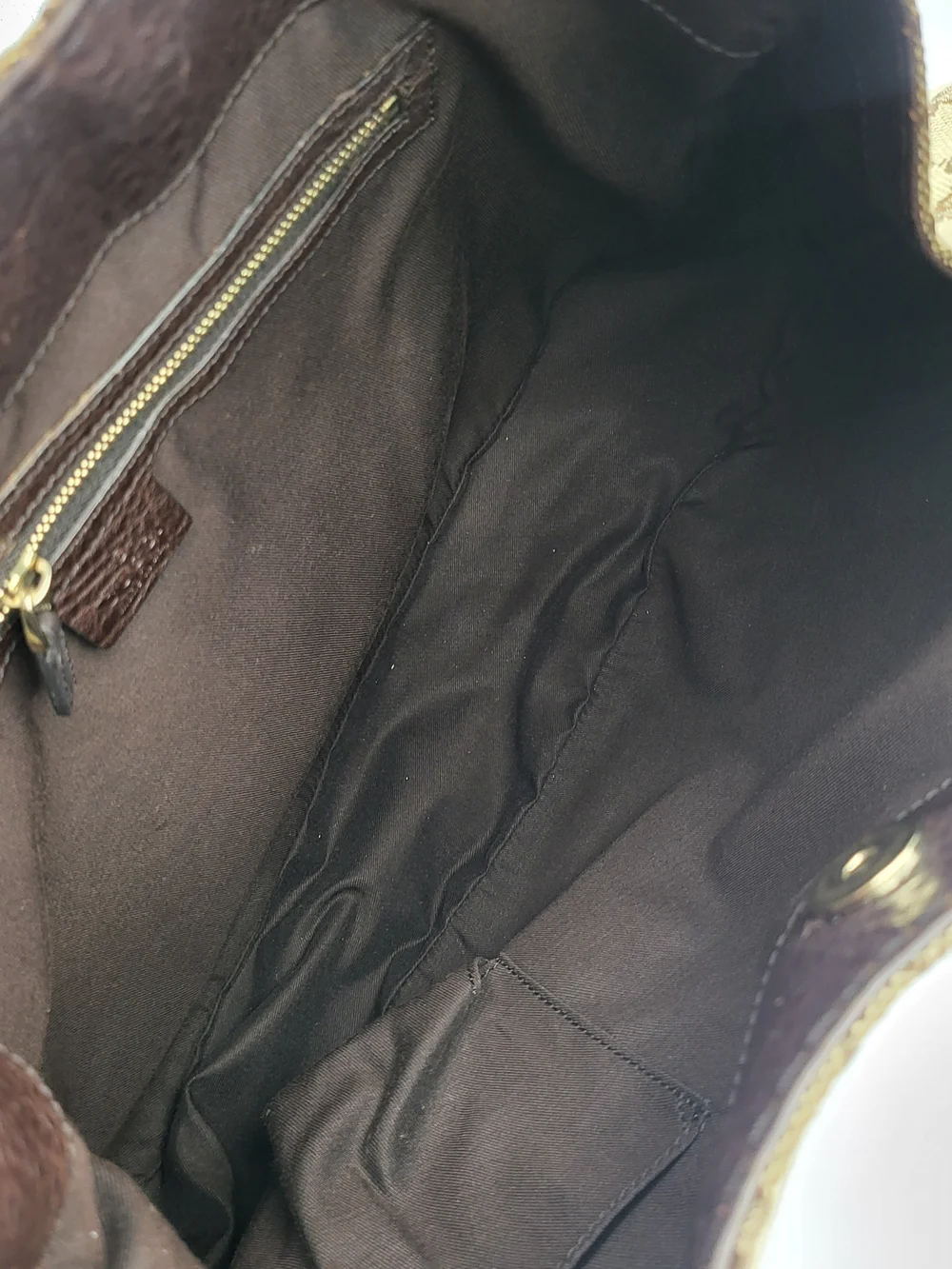 GUCCI Monogram Medium Charlotte Hobo Brown,, Authentic!!